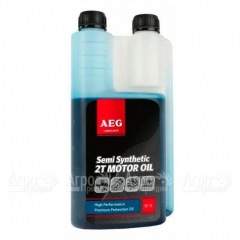 Масло п/с с дозатором AEG Semi Synthetic 2T Motor Oil API TC 1 л для 2-х тактных двигателей в Смоленске