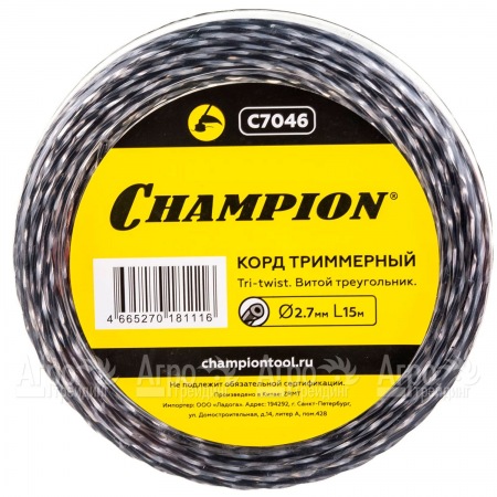 Корд триммерный Champion Tri-twist 2.7мм, 15м (витой треугольник)  в Смоленске