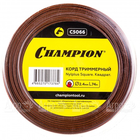 Корд триммерный Champion Nylplus Square 2.4мм, 74м (квадрат)+нож  в Смоленске