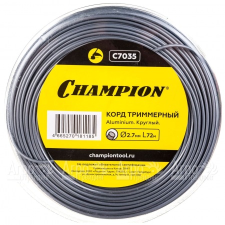 Корд триммерный Champion Aluminium 2.7мм, 72м (круглый)+нож  в Смоленске