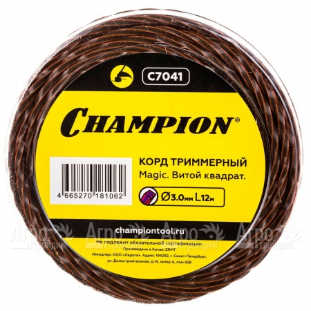 Корд триммерный Champion Magic 3мм, 12м (витой квадрат)  в Смоленске