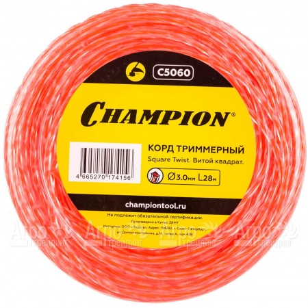 Корд триммерный Champion Square Twist Duo 3.0мм, 28м (витой квадрат)  в Смоленске