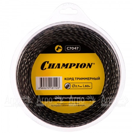 Корд триммерный Champion Tri-twist 2.7мм, 60м (витой треугольник)+нож  в Смоленске