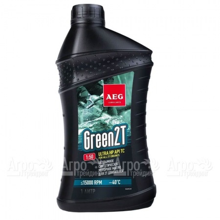 Масло синтетическое AEG Green HP 2T Motor Oil API TC 1 л для 2-х тактных двигателей  в Смоленске