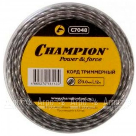 Корд триммерный Champion Tri-twist 3.0мм, 12м (витой треугольник)  в Смоленске